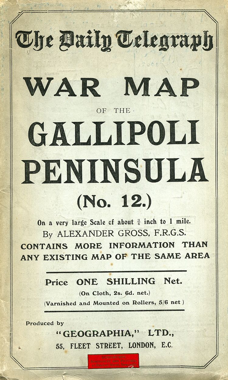 War Map Of The Gallipoli Peninsula 1915