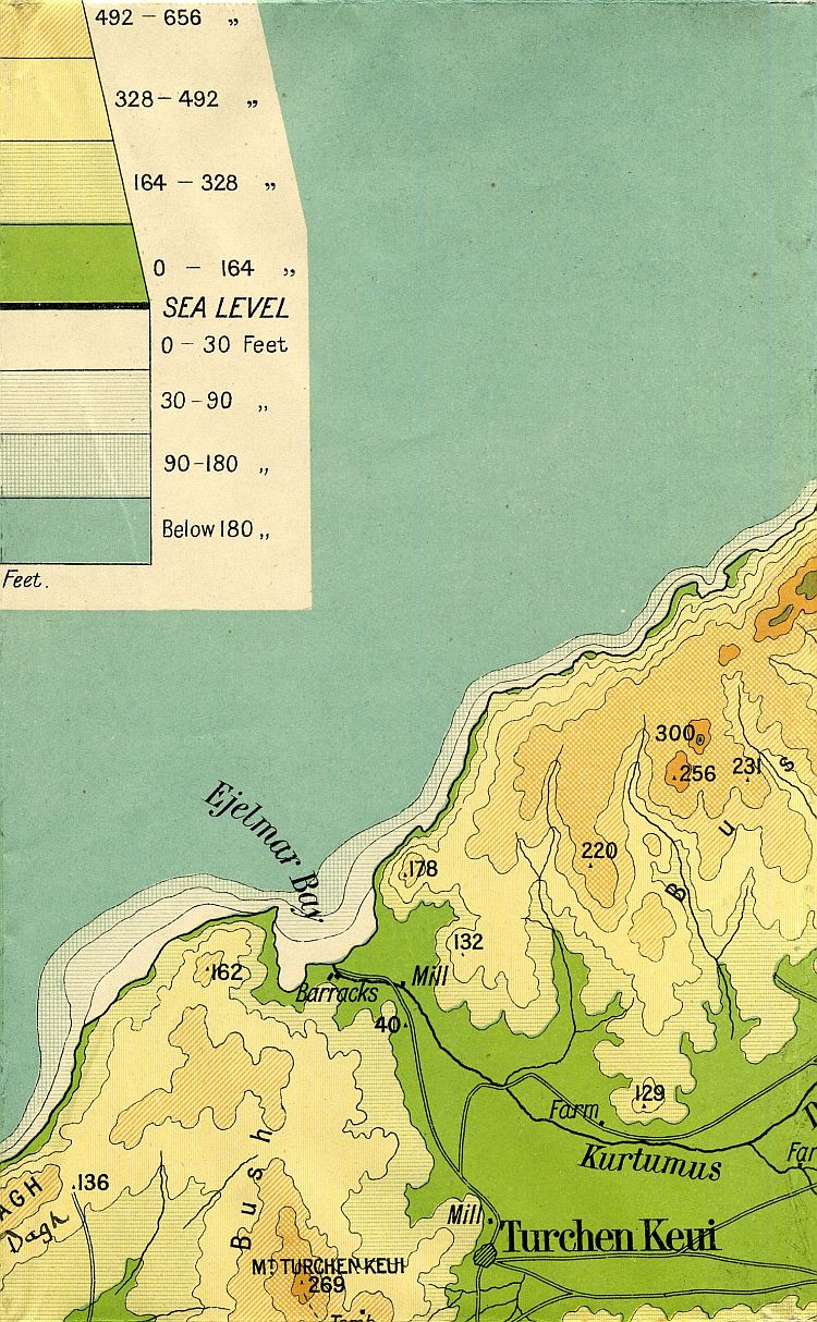 War Map Of The Gallipoli Peninsula 1915