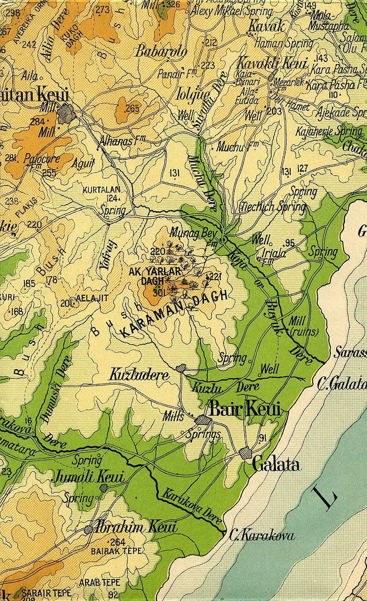 War Map Of The Gallipoli Peninsula 1915