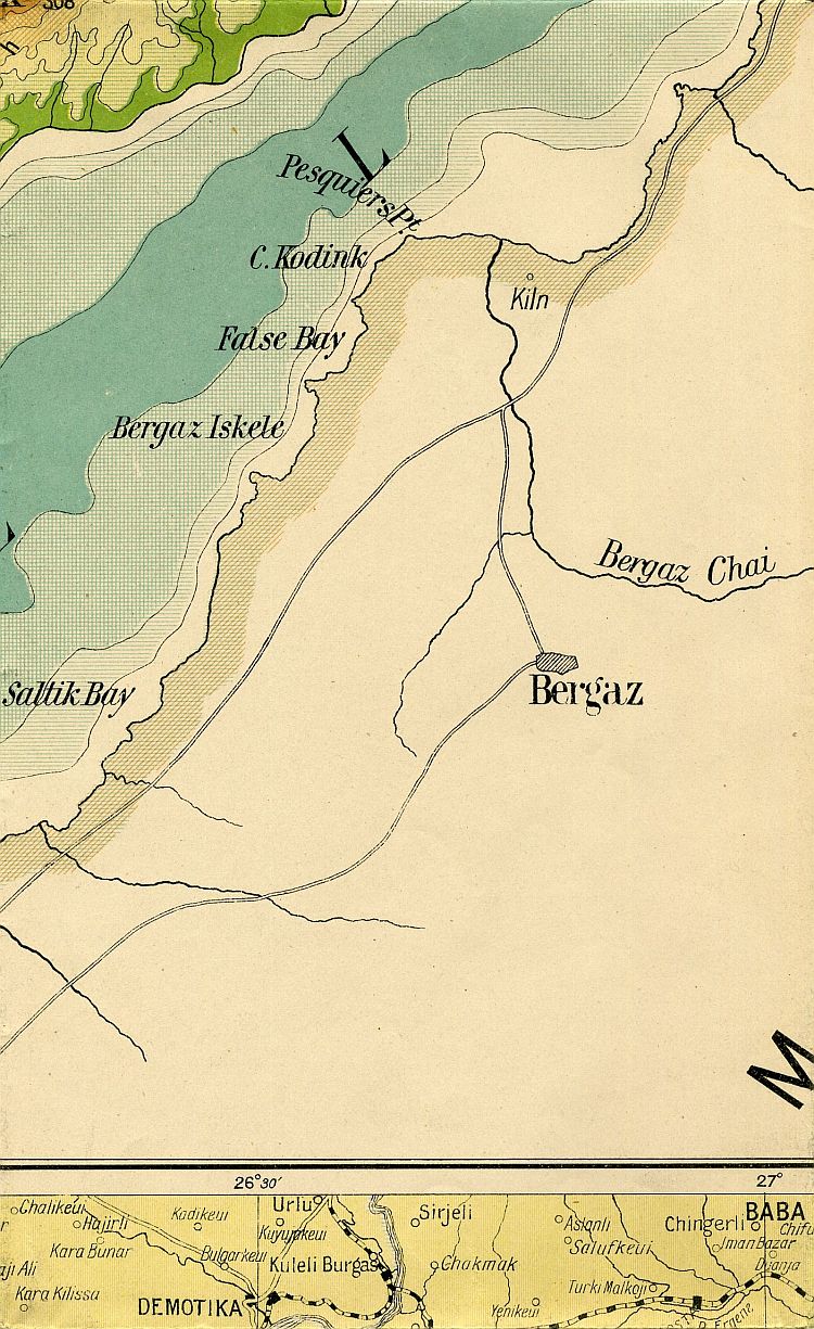 War Map Of The Gallipoli Peninsula 1915
