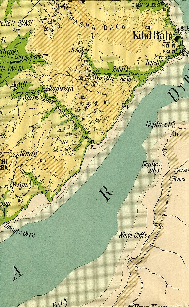 War Map Of The Gallipoli Peninsula 1915