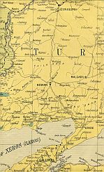 Map Of Turkey, Showing Uzun Keupri & Gallipoli