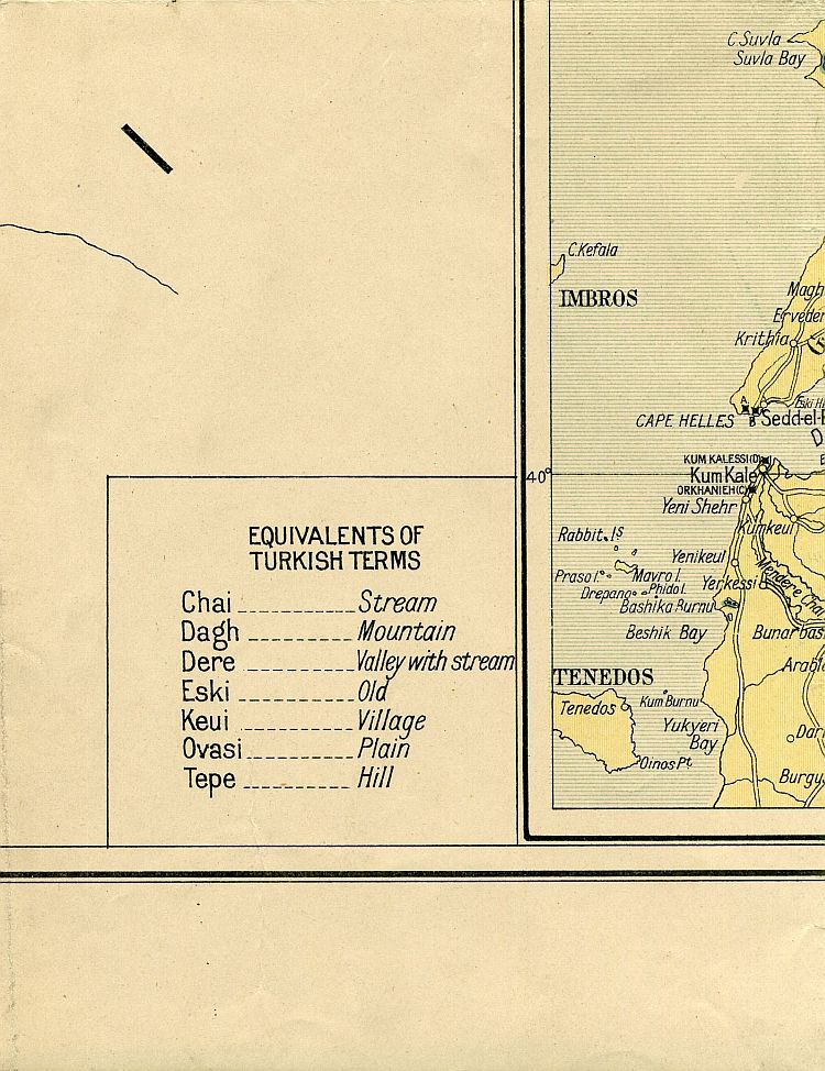 War Map Of The Gallipoli Peninsula 1915