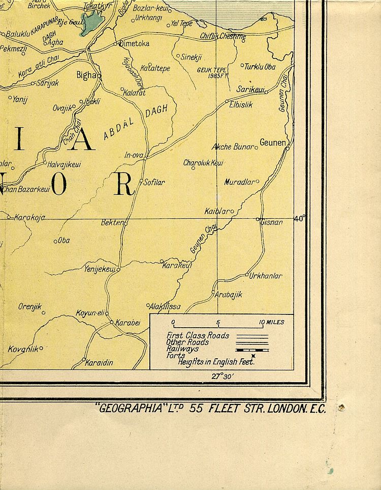 War Map Of The Gallipoli Peninsula 1915
