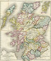 Betts's New Map Of Scotland c1847