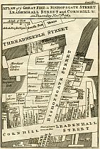 Plan Of The Great Fire In Bishopsgate Street, &c., 1765 Plan Of The Great Fire In Bishopsgate Street, &c., 1765
