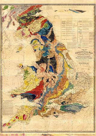 Walker's Geological Map Of England, Wales, And Part Of Scotland c1836