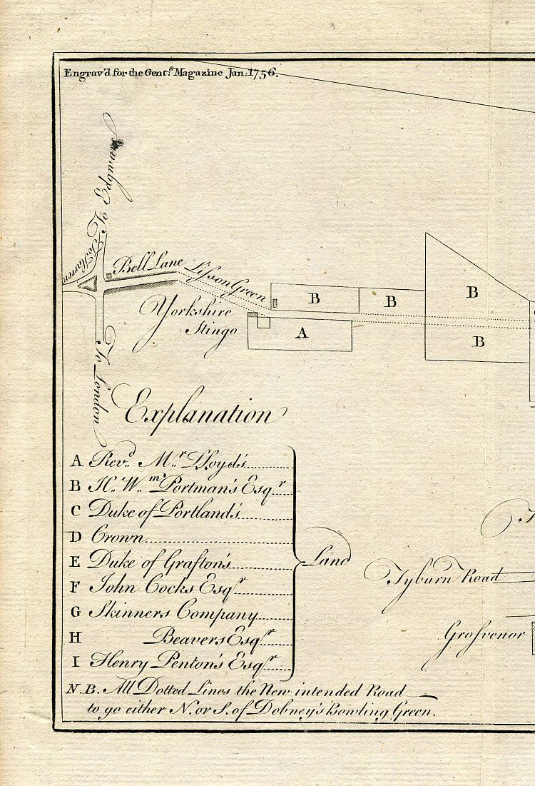 The Intended New Road From Paddington To Islington January 1756