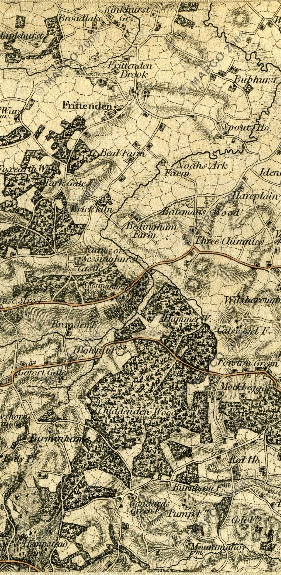 An Entirely New & Accurate Survey Of The County Of Kent, With Part Of The County Of Essex, by William Mudge, 1801.