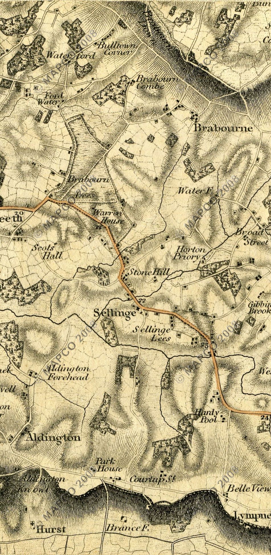 An Entirely New & Accurate Survey Of The County Of Kent, With Part Of The County Of Essex, by William Mudge, 1801.