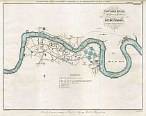 Plan Of The Proposed Docks And The Line Of A Canal With A Collateral Cut On The Surrey Side Of The River Thames 1799 Plan Of The Proposed Docks And The Line Of A Canal With A Collateral Cut On The Surrey Side Of The River Thames 1799