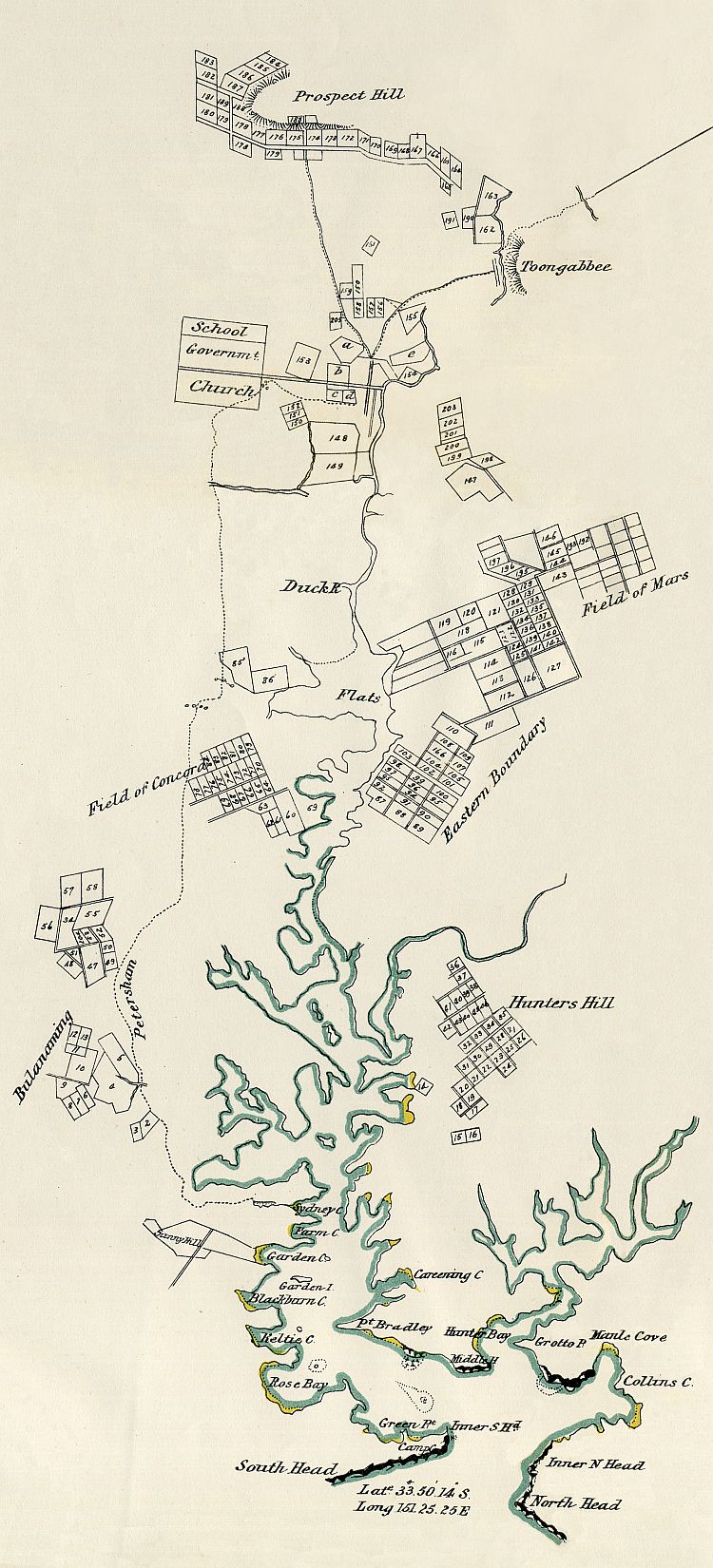 Grimes's Plan Of The Settlements In New South Wales 1796