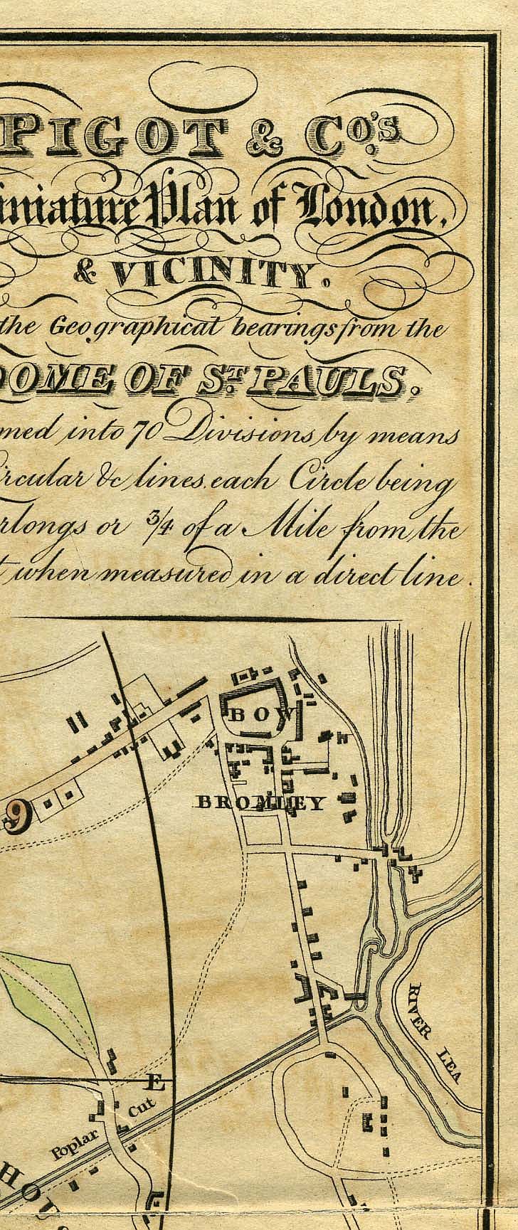 Pigot & Co.'s  Miniature Plan Of London And Vicinity c1820
