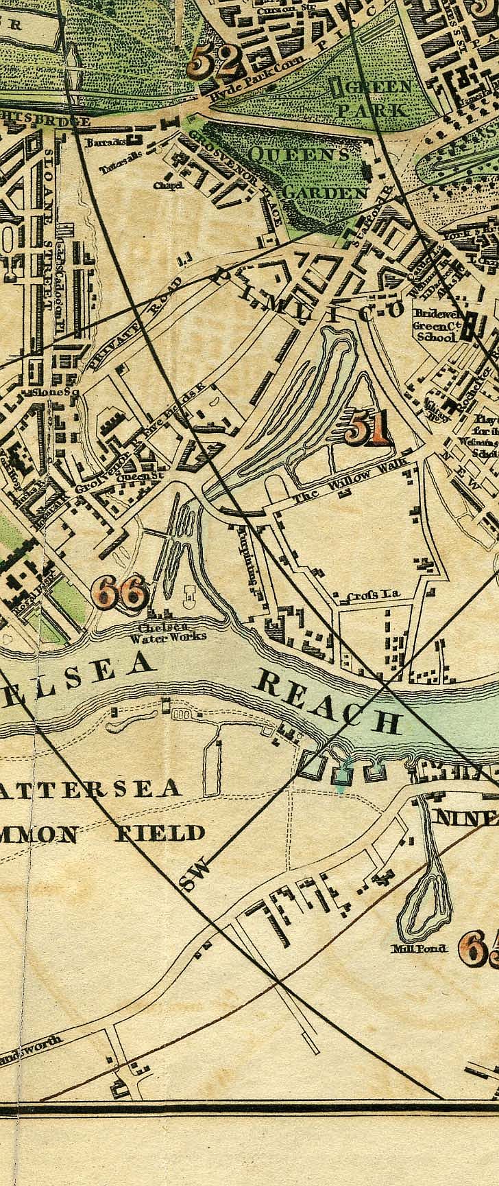 Pigot & Co.'s  Miniature Plan Of London And Vicinity c1820