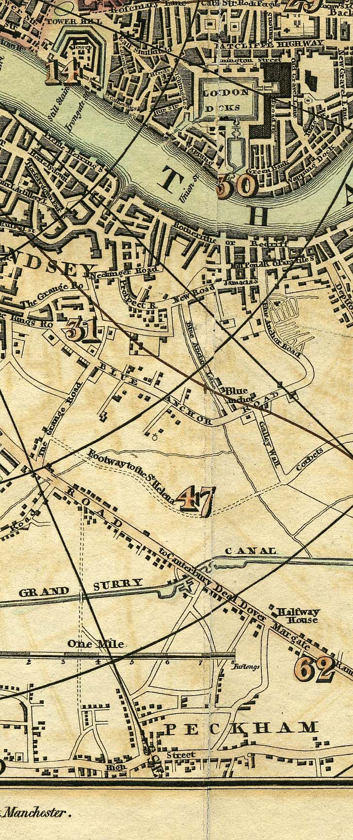 Pigot & Co.'s  Miniature Plan Of London And Vicinity c1820