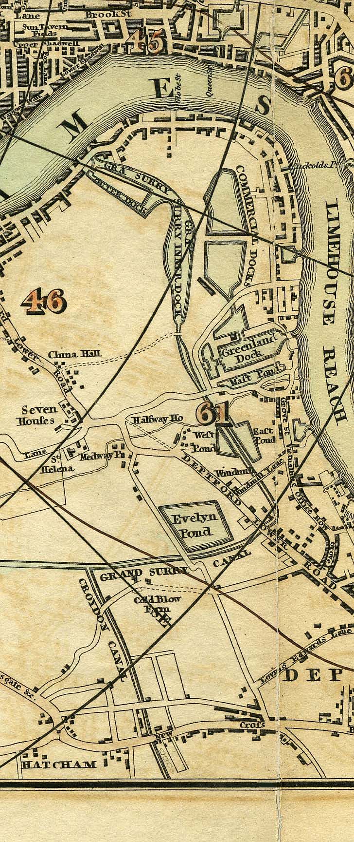 Pigot & Co.'s  Miniature Plan Of London And Vicinity c1820