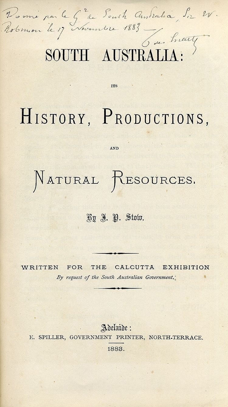 Stow's South Australia, 1883
