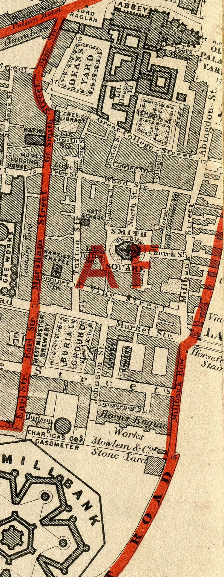 Stanford's School Board Map - Westminster 1877