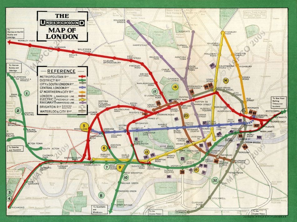 The Underground Map Of London 1911 The Underground Map Of London 1911