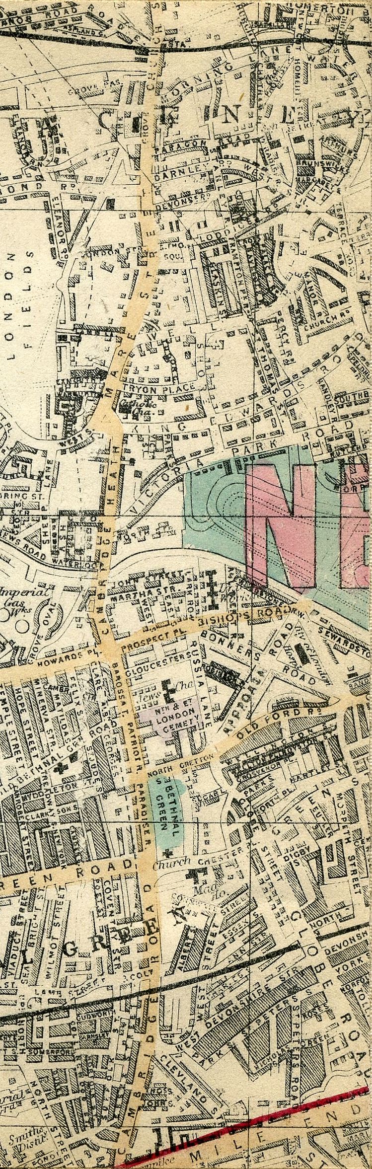 Whitbread's Map Of London 1865