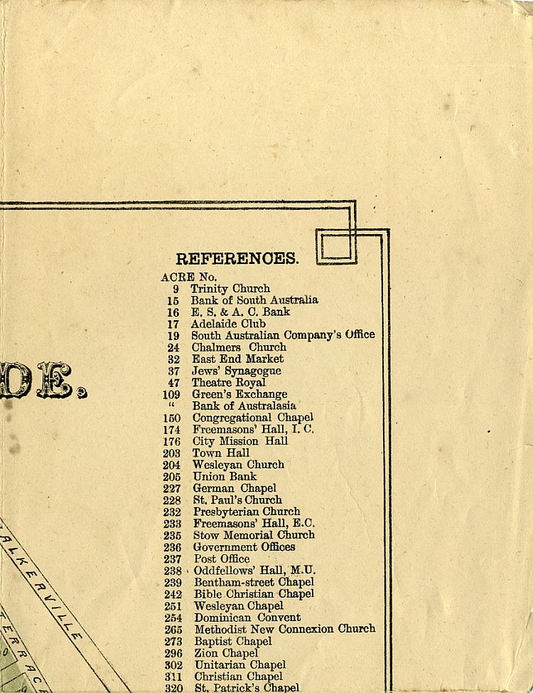 Frearson's Plan Of Adelaide c1880