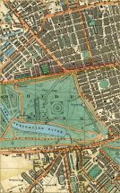 Edgeware Road, Paddington, The Uxbridge Road, Kensington Gardens, Hyde Park, Hyde Park Corner, Park Lane, Grosvenor Square, Knightsbridge, & Belvrave Square