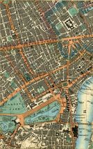 Portland Place, Oxford Street, Regent Street, Piccadilly, Green Park, The Queen's Palace, Pall Mall, St. James's Park, Trafalgar Square, Charing Cross, Strand, Whitehall, Westminster, Houses Of Parliament, & The River Thames