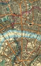 Grays Inn, Holborn Hill, Charter House, West Smithfield, Aldersgate, Ludgate Hill, St. Paul's Cathedral, Cheapside, Poultry, Waterloo Bridge, Blackfriars Bridge, Southwark Bridge, & Southwark