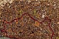 Grays Inn Gardens, Charter House Square, West Smith Field, Newgate Street, Fleet Street, Ludgate, St Paul's Churchyard, Charles Square, Hoxton Square, Finsbury Square, Moor Fields, London Wall, Cheapside, Cornhill, Shoreditch, Bishopsgate Street, Houndsditch, Aldgate, White Chapel, & Goodmans Fields