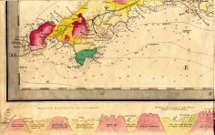 Cornwall, Devon, & Geological & Mineralogical Section From The Lands End To The German Ocean, Displaying The Mineral Districts Of Cornwall, The Mineral District Of The Tamar, & Dartmoor