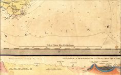 Devon, English Channel, & Geological & Mineralogical Section From The Lands End To The German Ocean, Displaying Dartmoor, The Mineral Districts Of North & East Devon, Quantock Hills, Bridgewater, The Mineral Districts Of Somersetshire, Mendip Hills, Bristol, Bath, & Cotswold Hills
