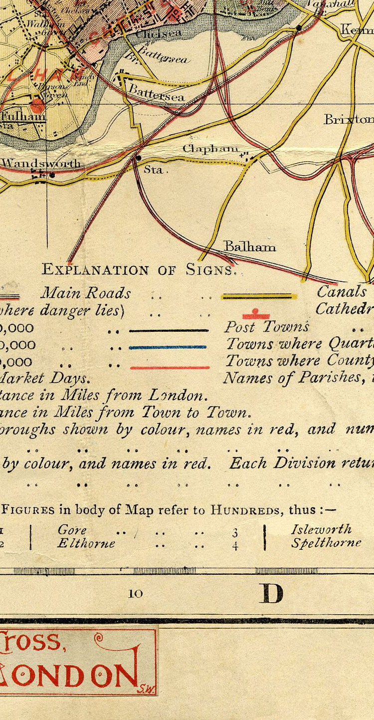Groom's New Map Of Middlesex c1883