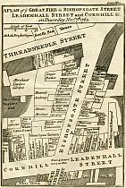 Plan Of The Great Fire In Bishopsgate Street, &c., 1765