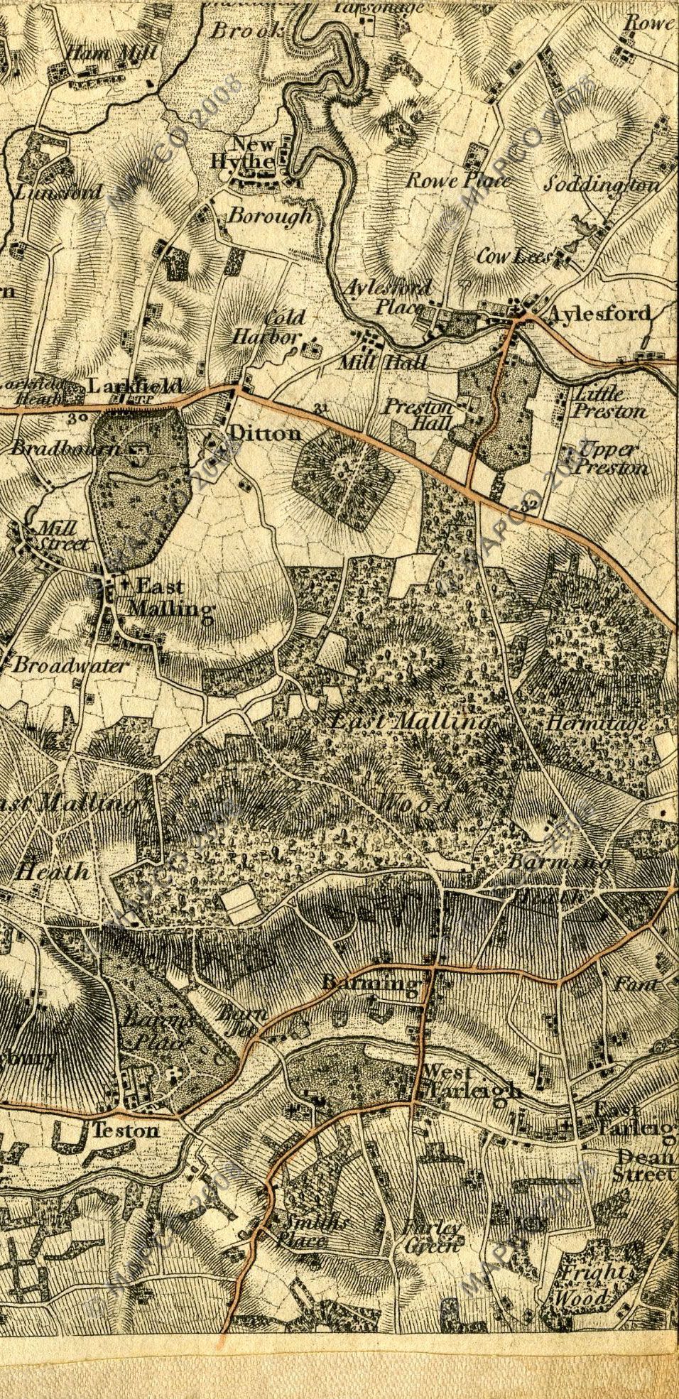 An Entirely New & Accurate Survey Of The County Of Kent, With Part Of The County Of Essex, by William Mudge, 1801.