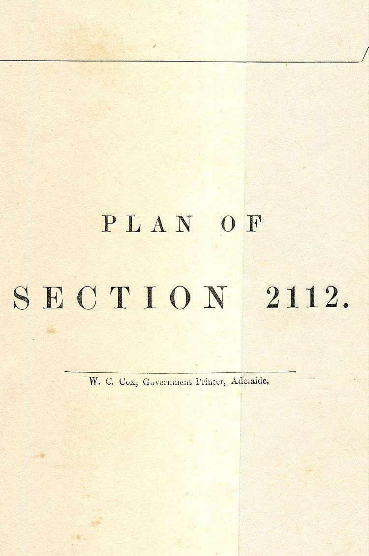 Plan Of Section 2112 B, Port Adelaide, 1852