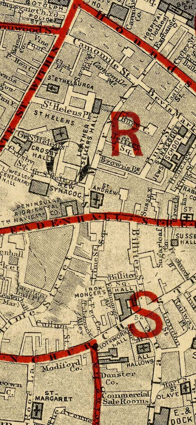 Stanford's School Board Map - City Of London 1877