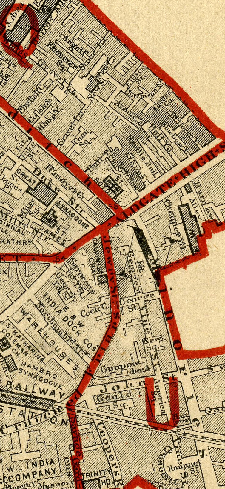 Stanford's School Board Map - City Of London 1877