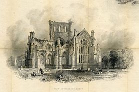 Click To View The Cartouche View Of Melrose Abbey