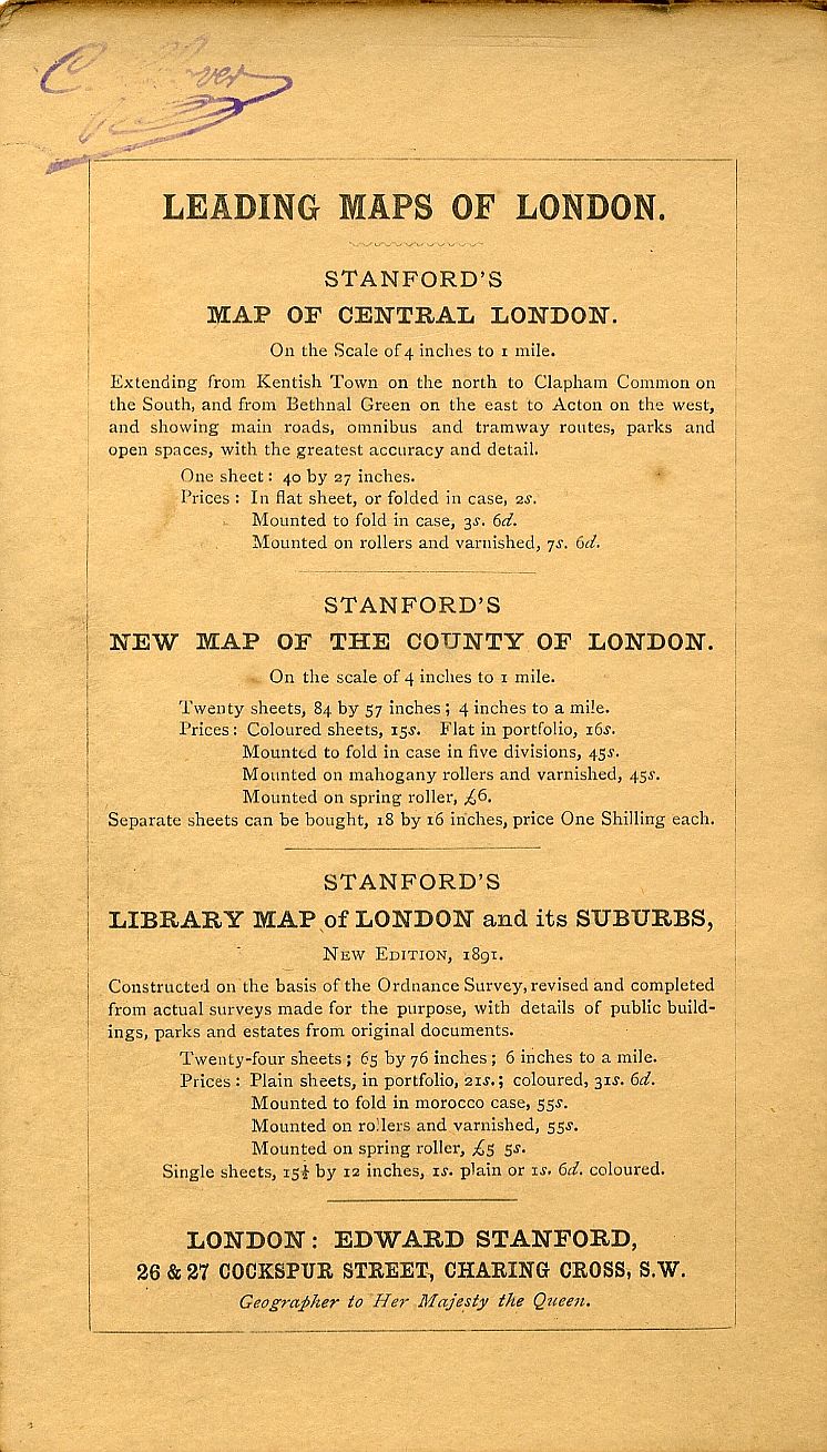 Stanford's Map Of Central London 1897