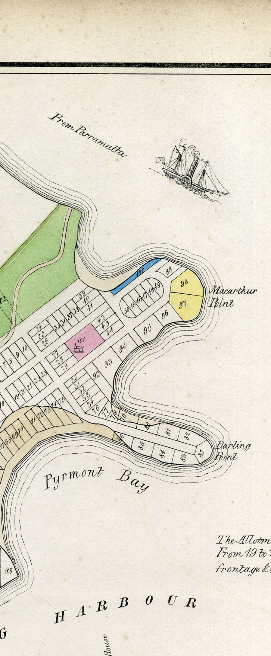 Plan Of Sydney With Pyrmont 1836