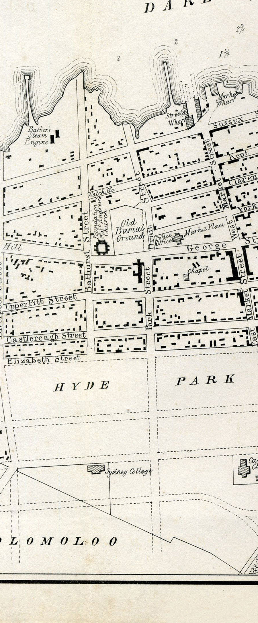 Plan Of Sydney With Pyrmont 1836